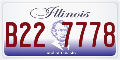 IL license plate B227778