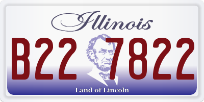 IL license plate B227822