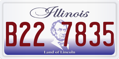 IL license plate B227835