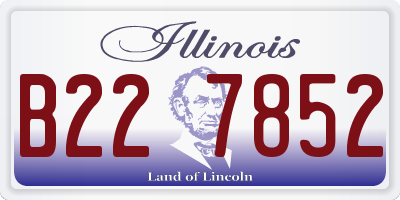 IL license plate B227852