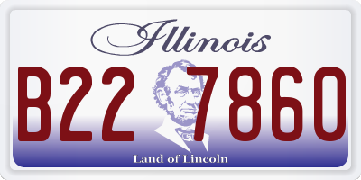 IL license plate B227860