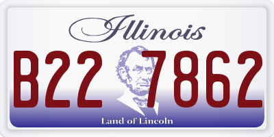 IL license plate B227862