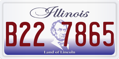 IL license plate B227865