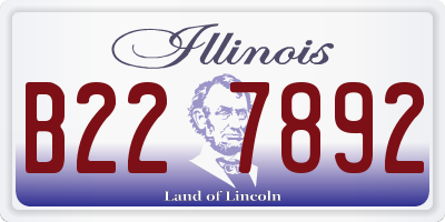 IL license plate B227892