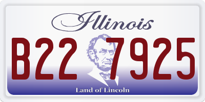 IL license plate B227925