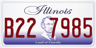 IL license plate B227985