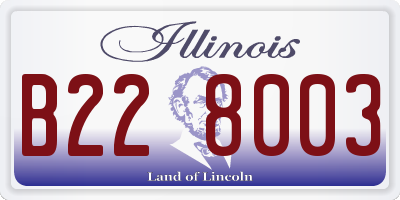 IL license plate B228003