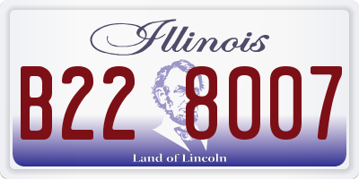 IL license plate B228007