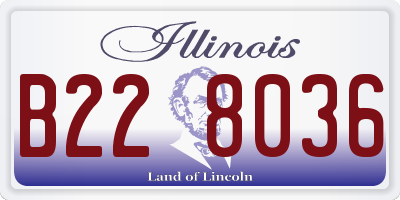 IL license plate B228036