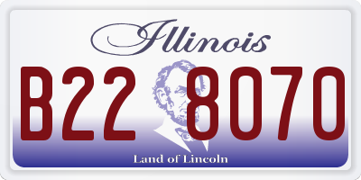 IL license plate B228070