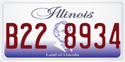 IL license plate B228934
