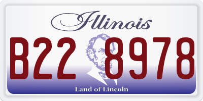 IL license plate B228978