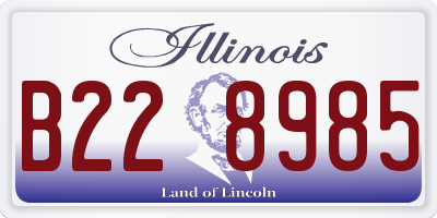 IL license plate B228985