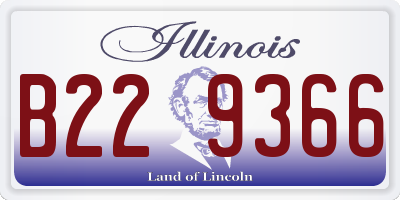 IL license plate B229366