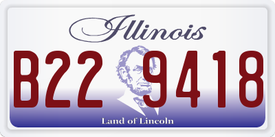 IL license plate B229418