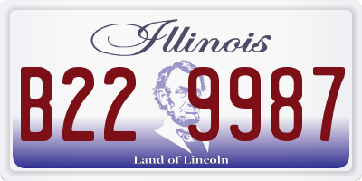 IL license plate B229987