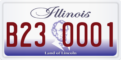 IL license plate B230001