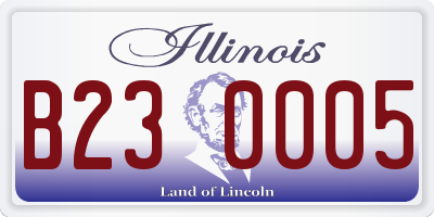 IL license plate B230005