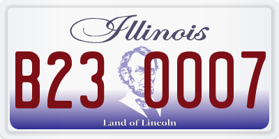 IL license plate B230007