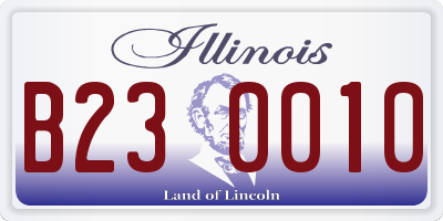 IL license plate B230010