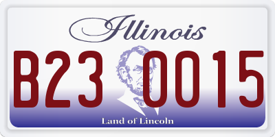 IL license plate B230015