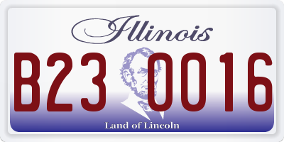 IL license plate B230016