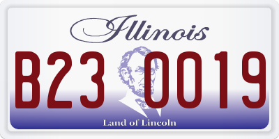 IL license plate B230019