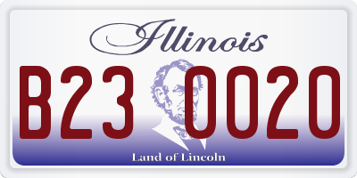 IL license plate B230020