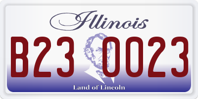 IL license plate B230023