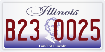 IL license plate B230025
