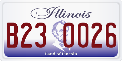 IL license plate B230026