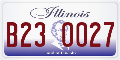 IL license plate B230027