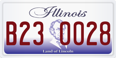 IL license plate B230028