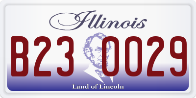 IL license plate B230029