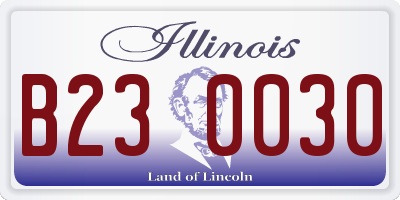 IL license plate B230030