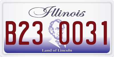 IL license plate B230031
