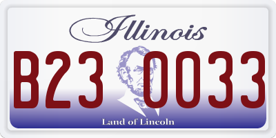 IL license plate B230033
