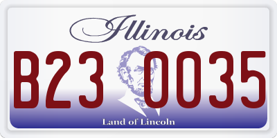 IL license plate B230035