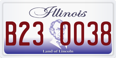 IL license plate B230038