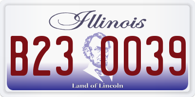 IL license plate B230039