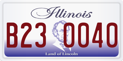 IL license plate B230040