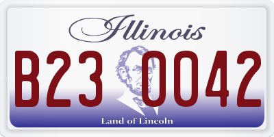 IL license plate B230042