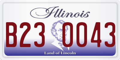 IL license plate B230043