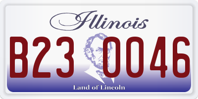 IL license plate B230046