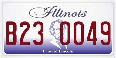 IL license plate B230049