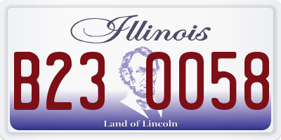 IL license plate B230058