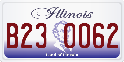 IL license plate B230062