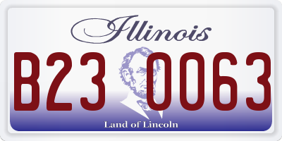 IL license plate B230063