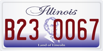 IL license plate B230067