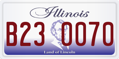 IL license plate B230070